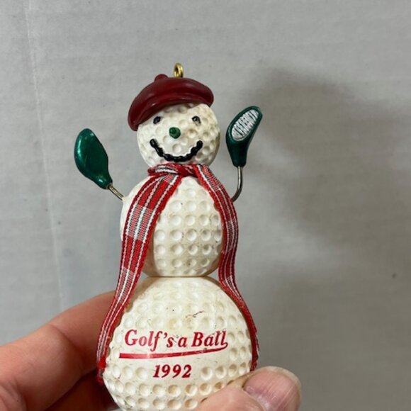 VTG 1992 Hallmark Keepsake Ornament Golf's a Ball Snowman Golf Ball Ornament - Picture 4 of 11